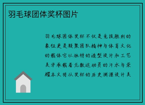 羽毛球团体奖杯图片